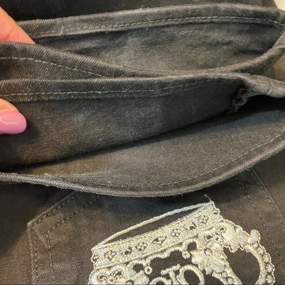 Victoria Beckham Rock & Republic Black Jeans Silver Crowns - Picture 9 of 11